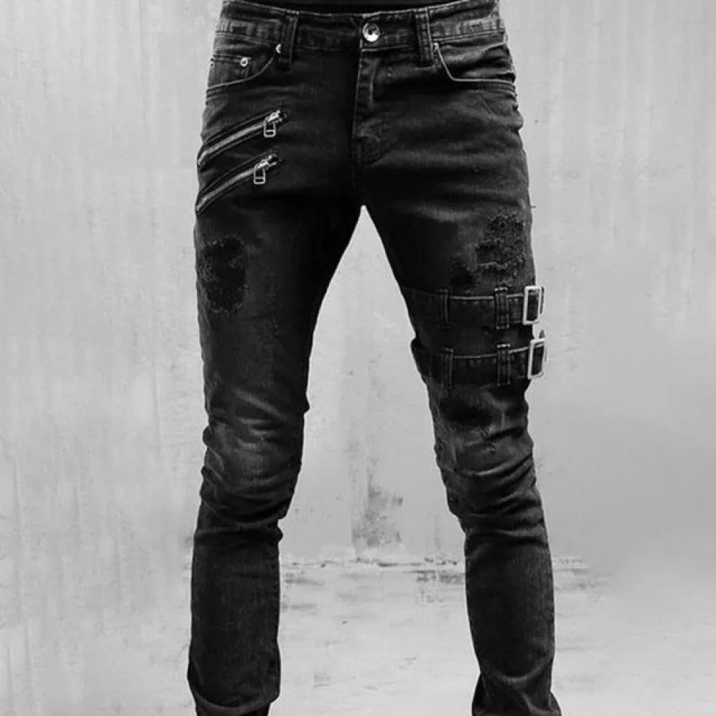 ContiNent 33 Straight Jeans Men High Waist Jean Spring Summer Boyfriend Jeans Streetwear Skinny Cacual Designer Long Denim Pants Trousers