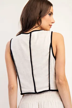 Contrast Edge Vest