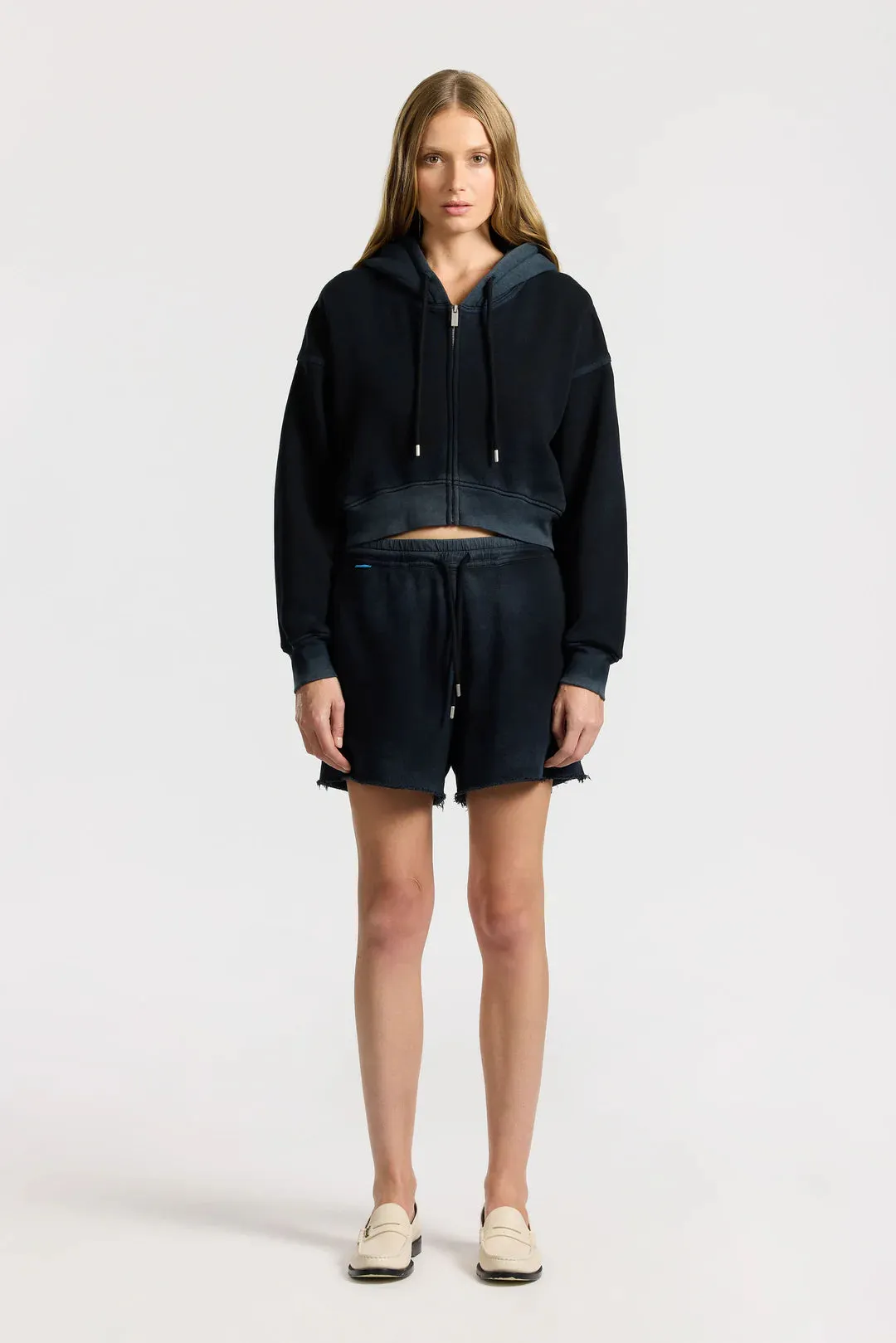 Cotton Citizen BOSTON CROP HOODIE Vintage Black