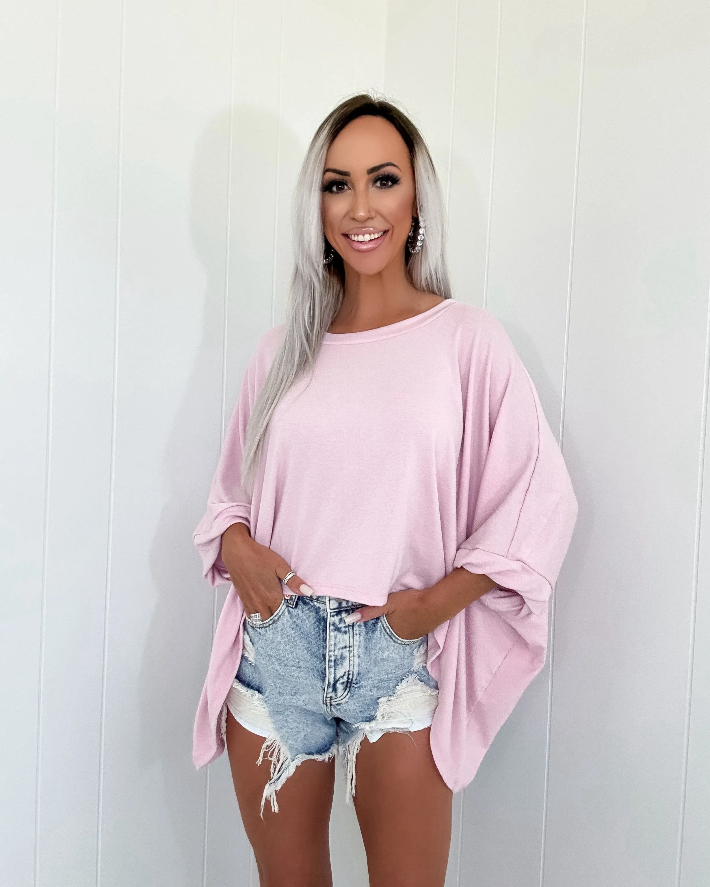 Cotton Cutie Semi Crop Top - Baby Pink