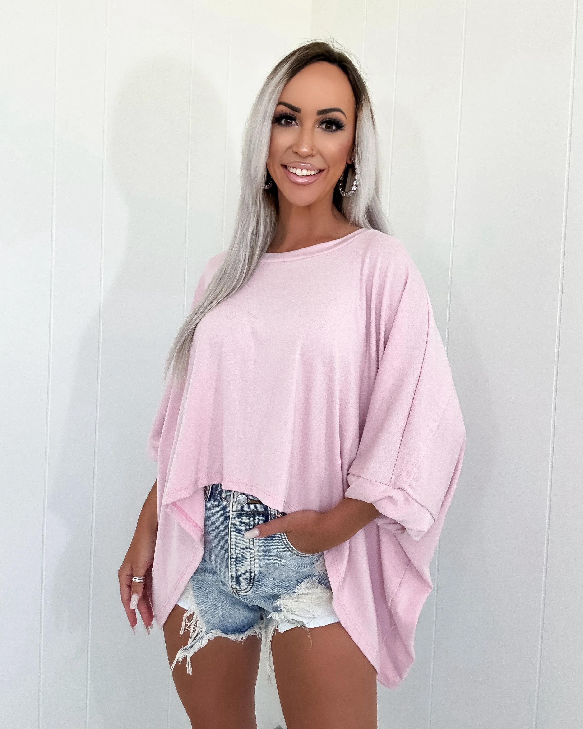 Cotton Cutie Semi Crop Top - Baby Pink