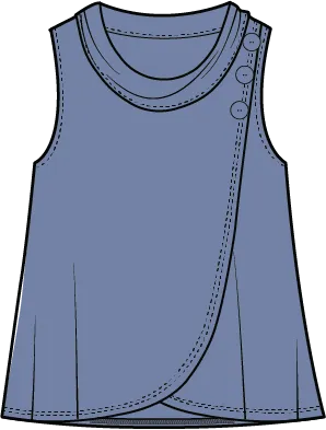 Cotton Pebble Sleeveless Cowl