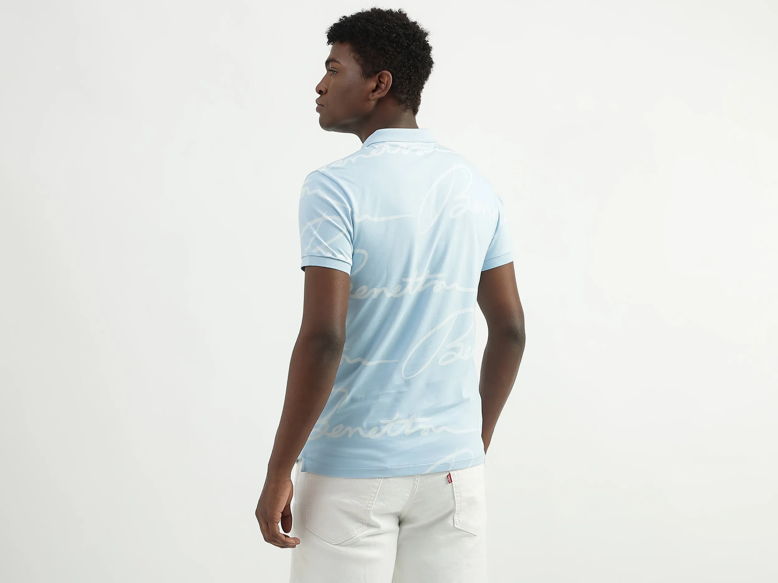 Cotton Printed Polo Collar Mens T-shirts