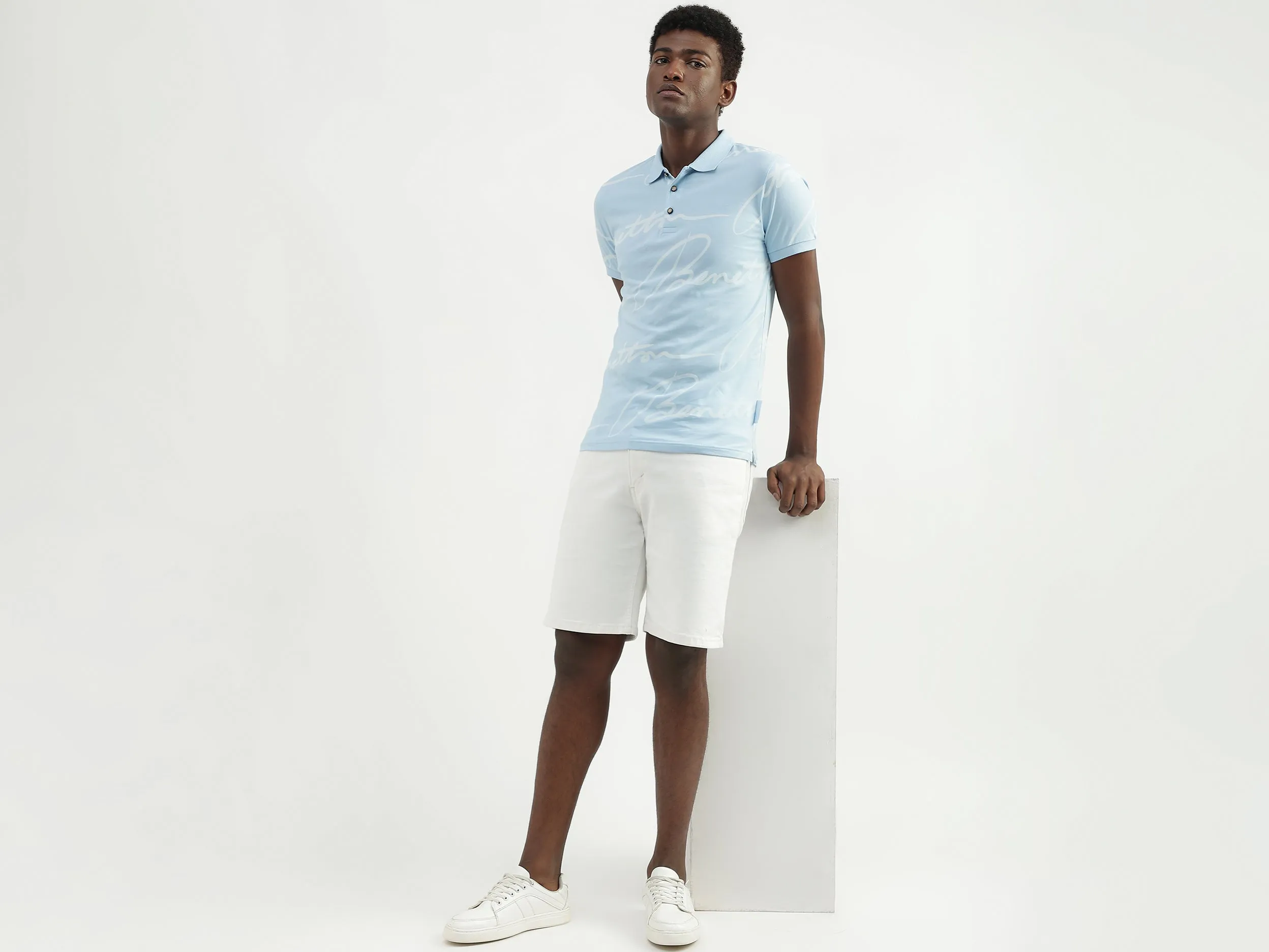 Cotton Printed Polo Collar Mens T-shirts