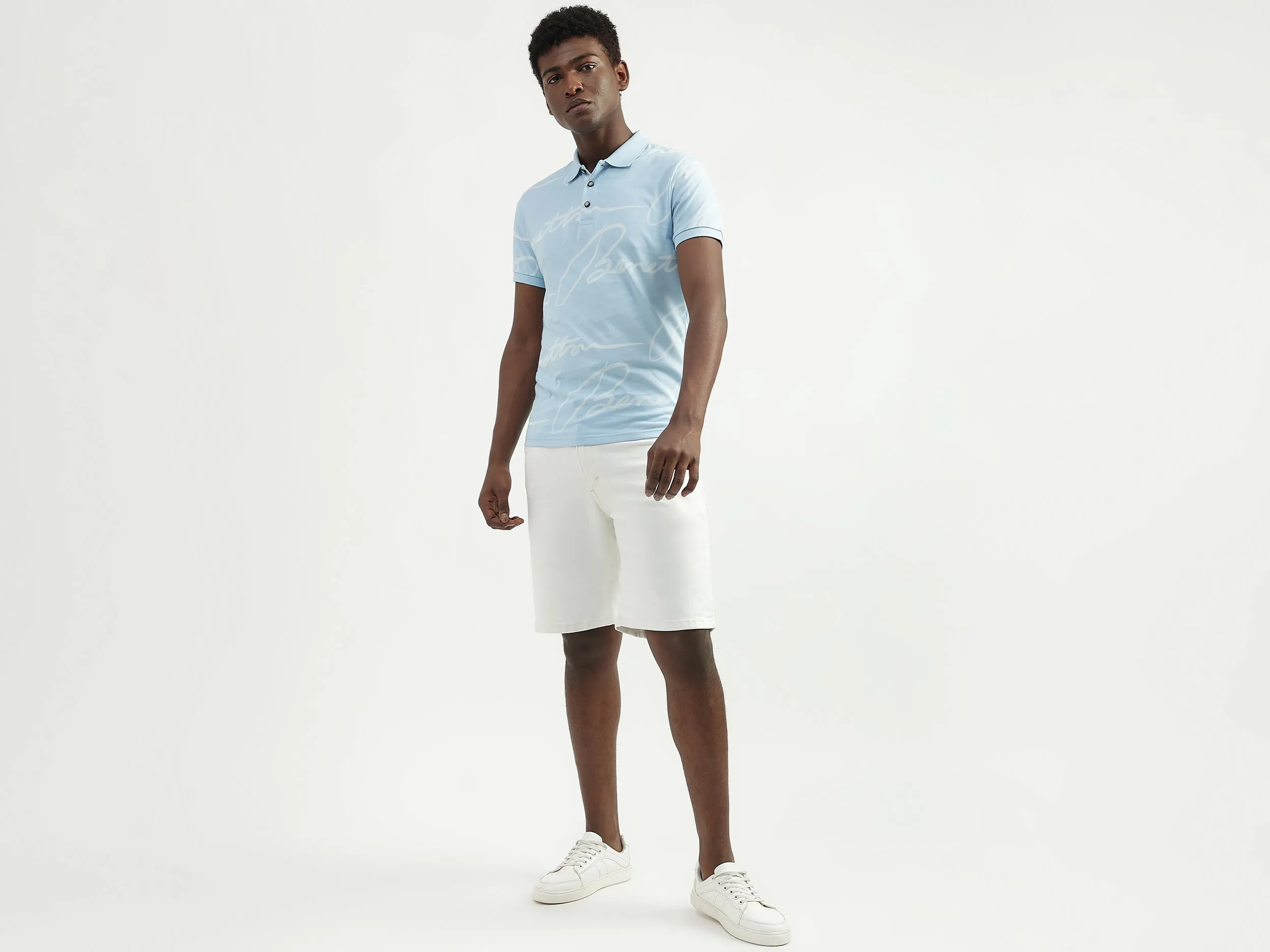 Cotton Printed Polo Collar Mens T-shirts