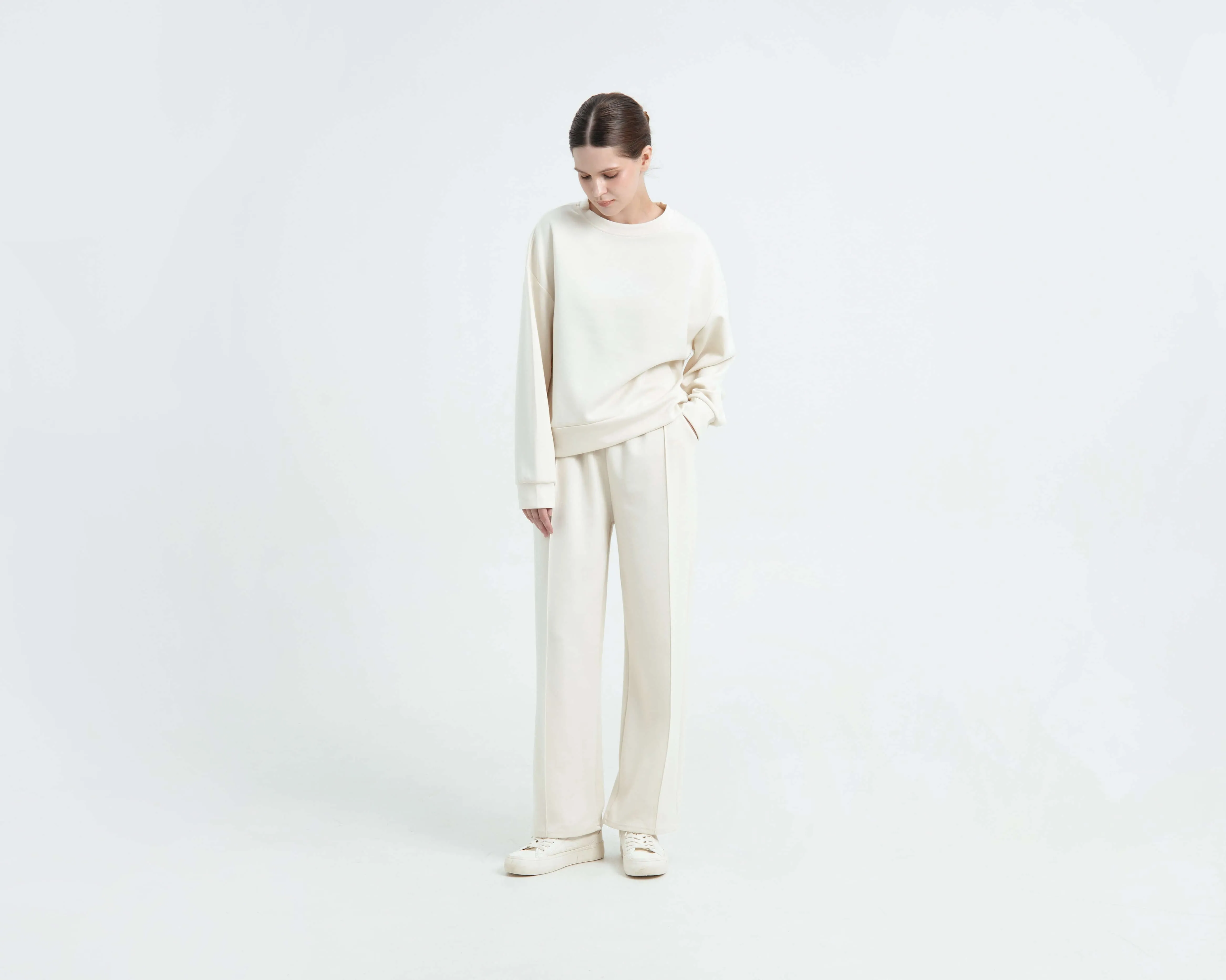 Cream Bamboo Lyocell Long Set