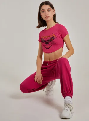 Cropped Ribbed Band Tee