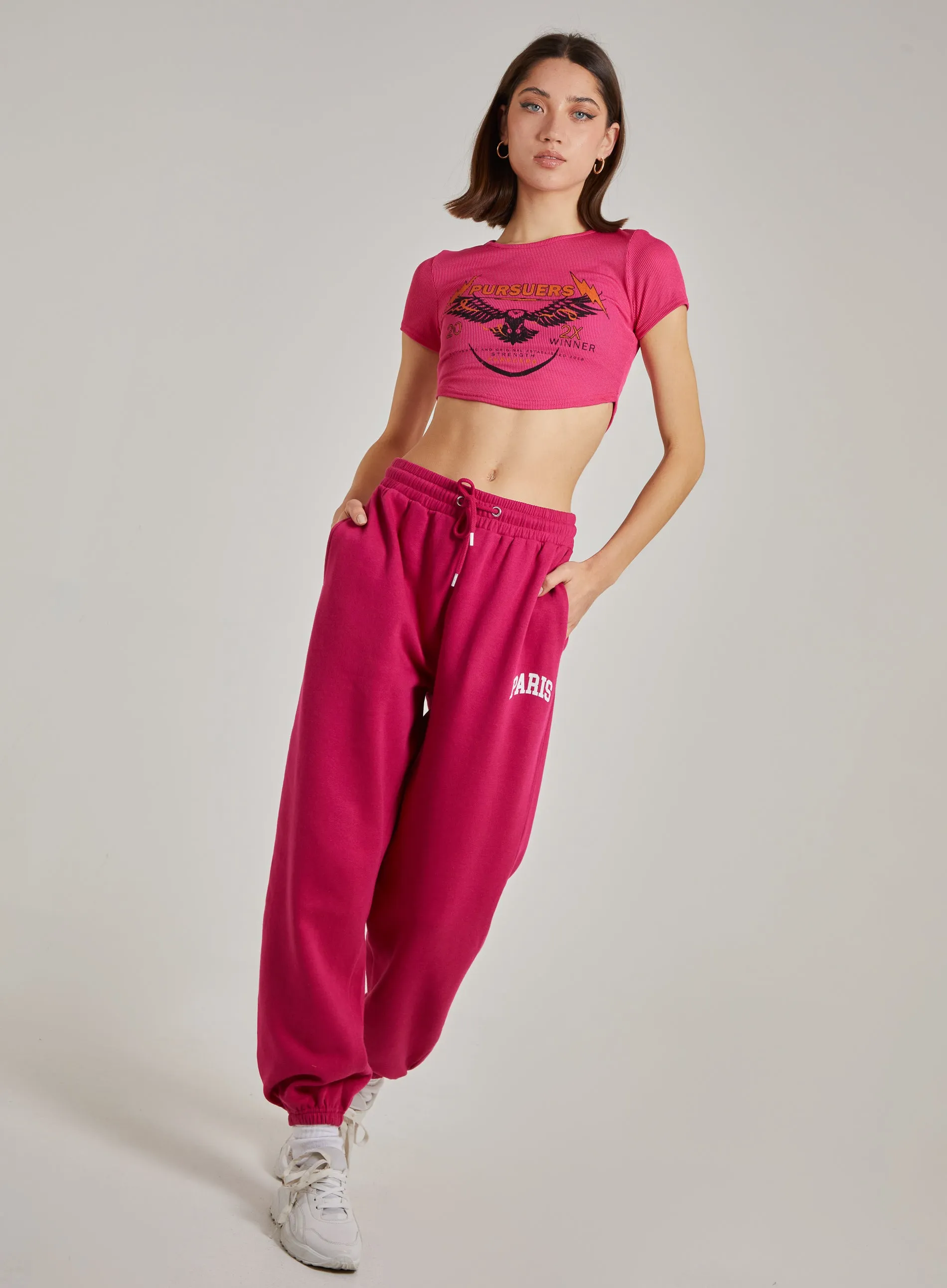Cropped Ribbed Band Tee