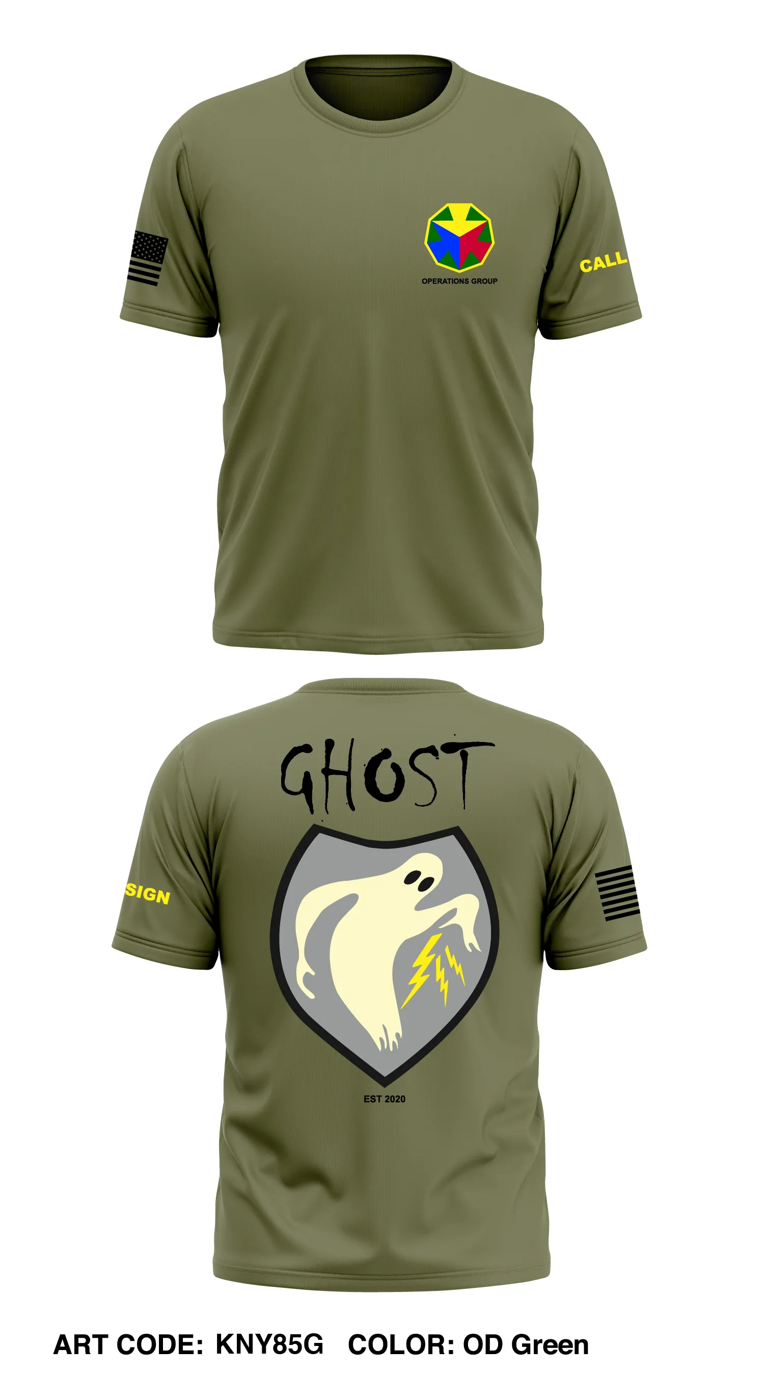 CUSTOM Ghost Team, Operations Group, NTC Store 1 Core Men's SS Performance Tee - KNY85G