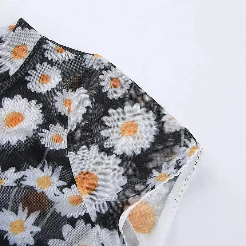 Daisy Mesh Crop Top