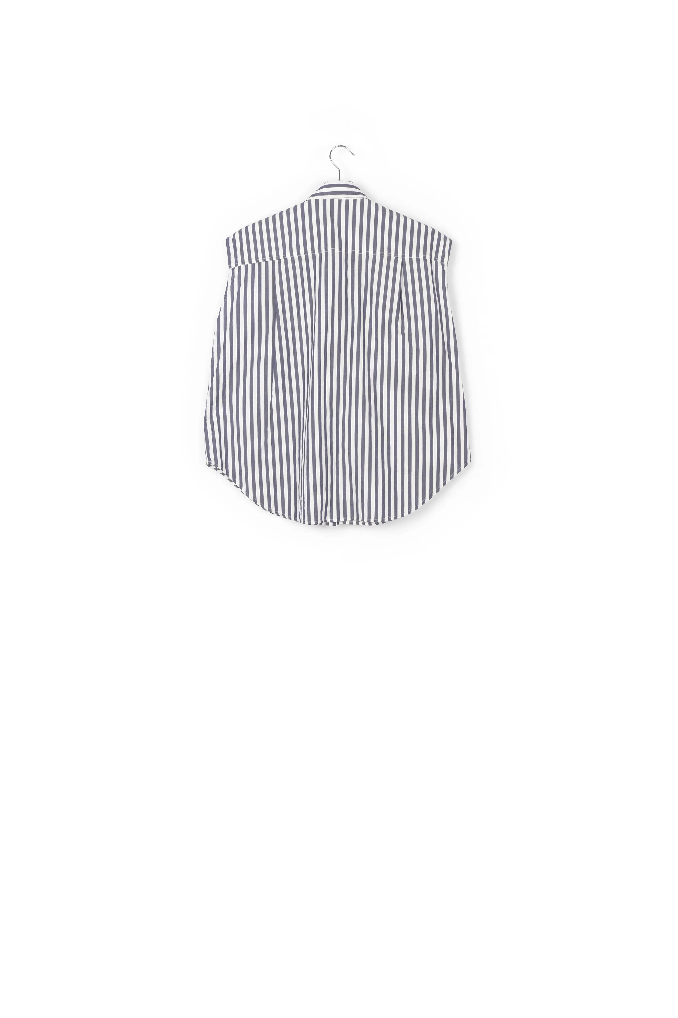 Dark blue striped shirt with beaded fringes