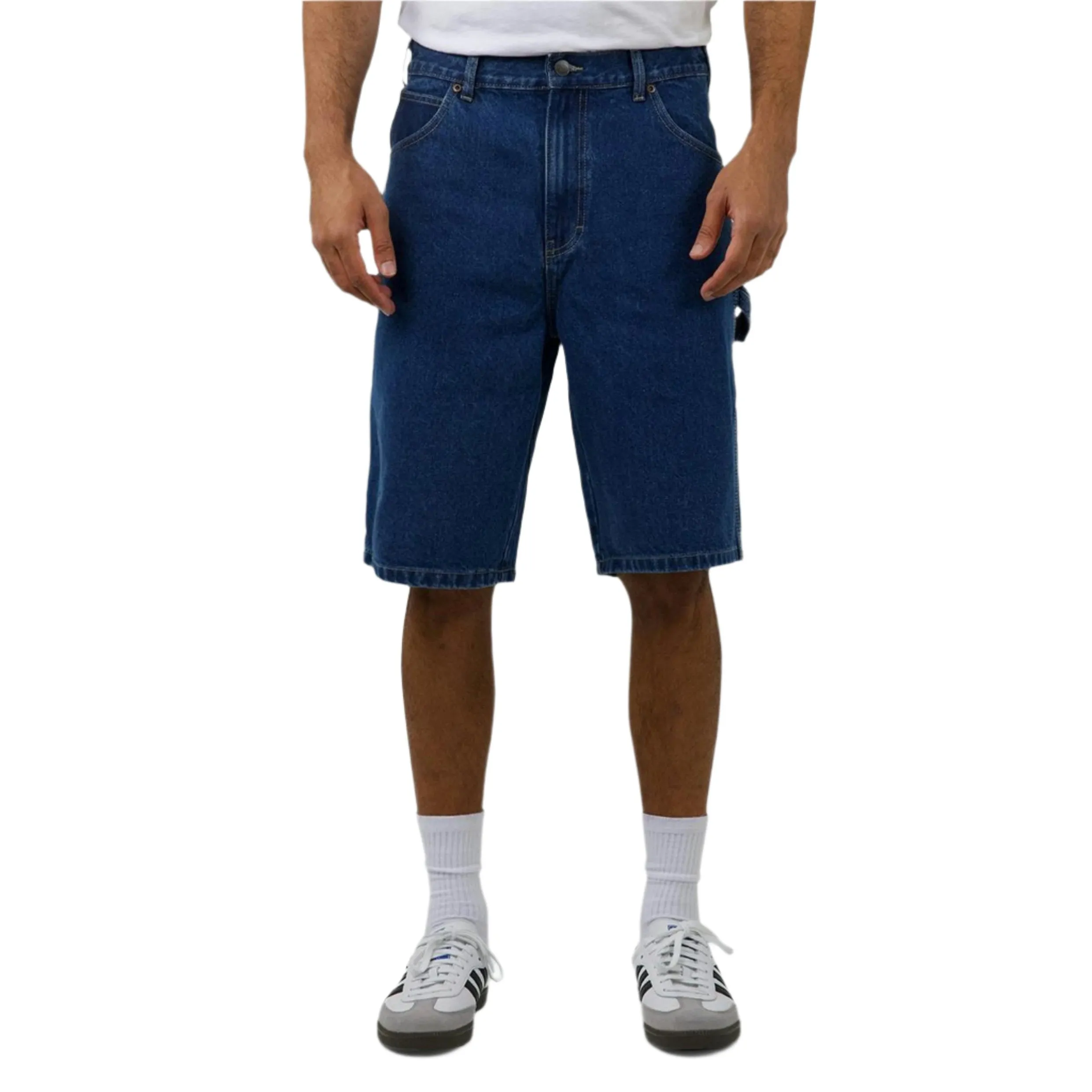 DICKIES 11" RELAXED FIT DENIM CARPENTER SHORTS STONED WASHED INDIGO