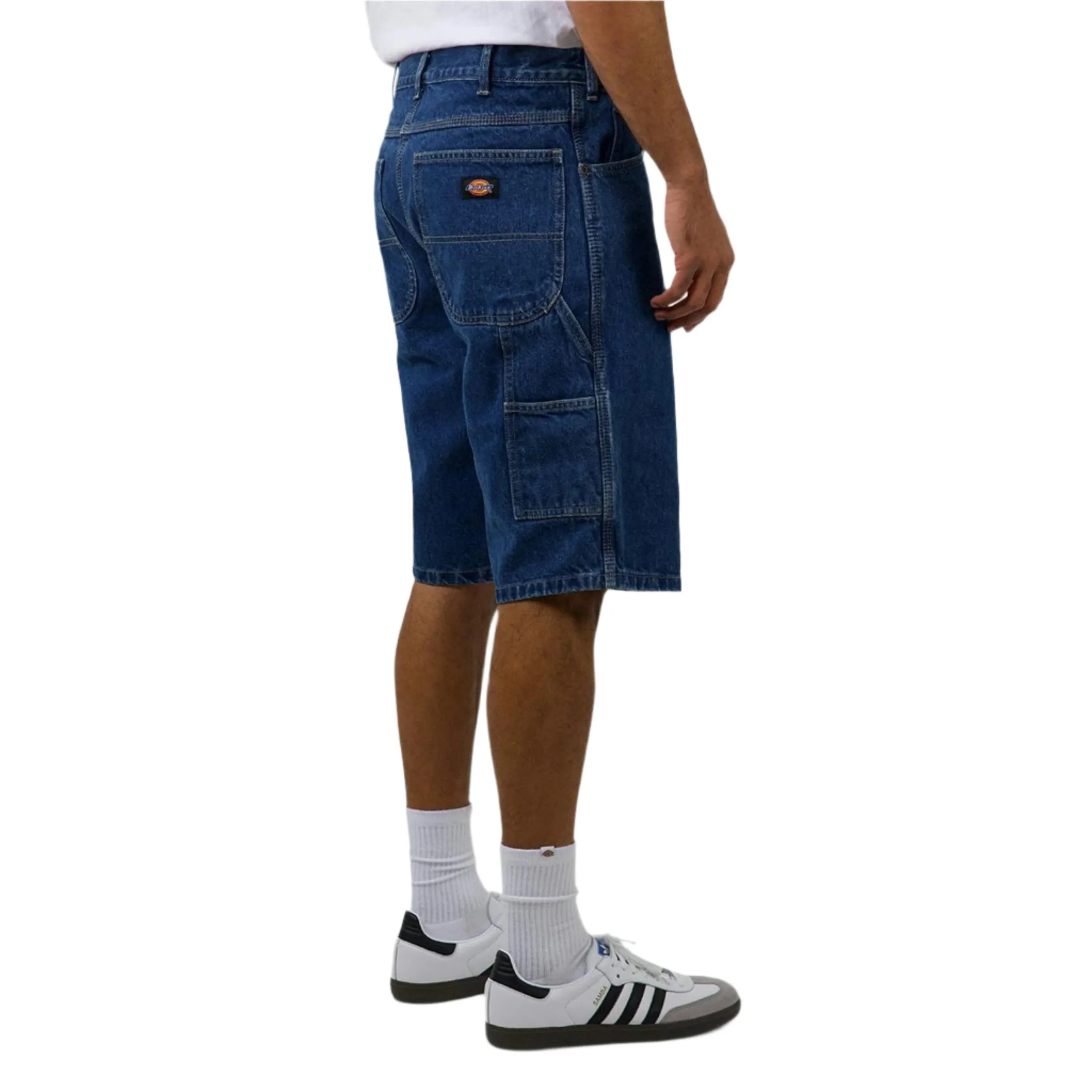 DICKIES 11" RELAXED FIT DENIM CARPENTER SHORTS STONED WASHED INDIGO
