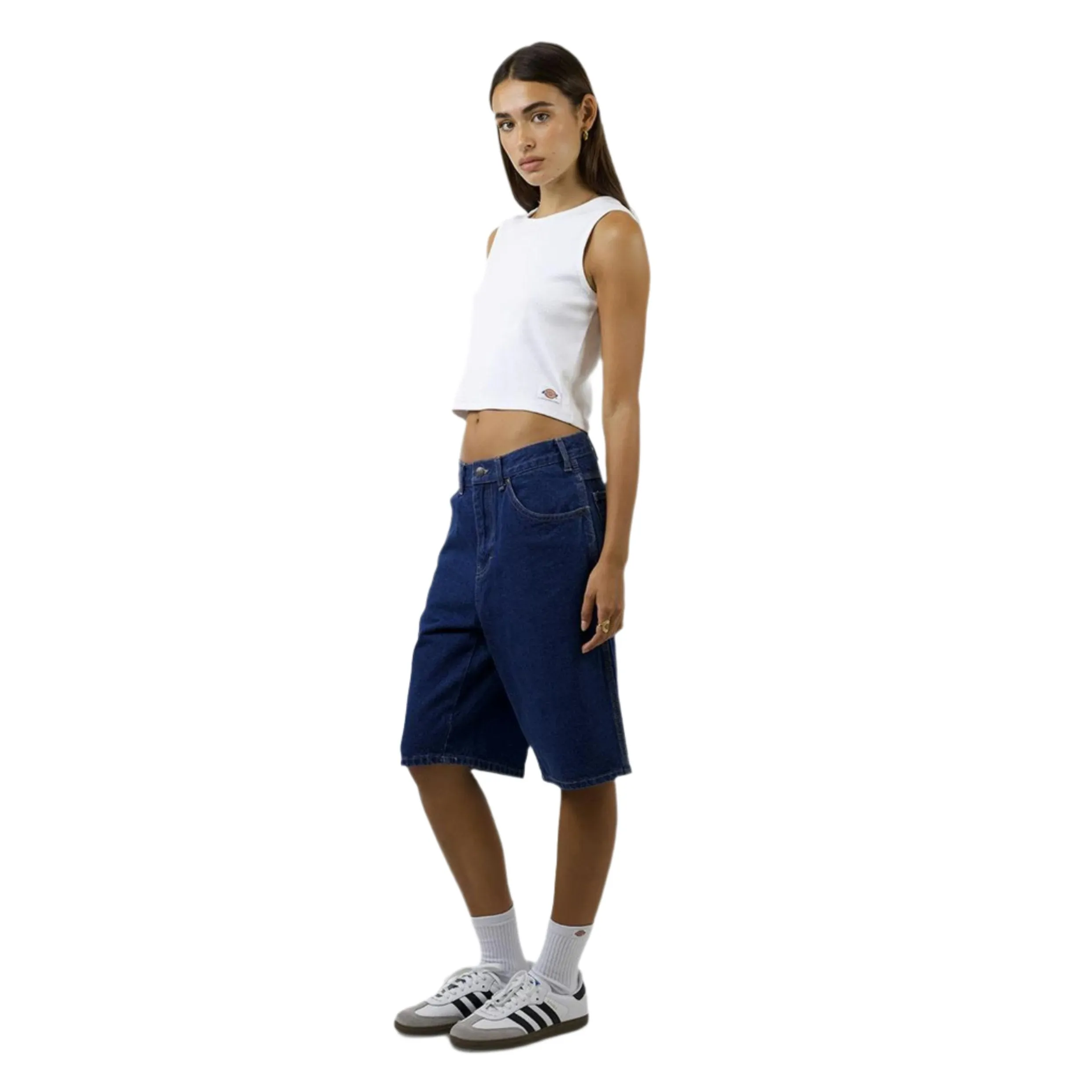DICKIES 11" RELAXED FIT DENIM CARPENTER SHORTS STONED WASHED INDIGO