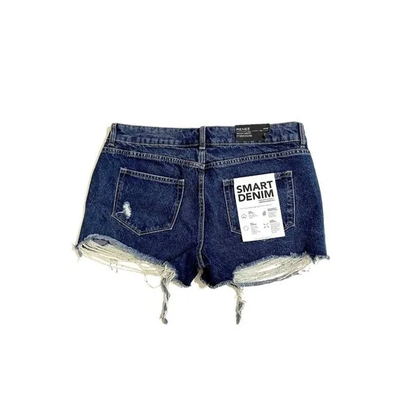 DL1961 Renee Cut Off Short Raw Hem Denim Low Rise Destructed Sz 30 NWT $128