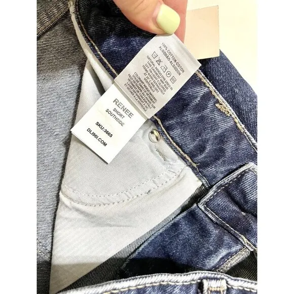 DL1961 Renee Cut Off Short Raw Hem Denim Low Rise Destructed Sz 30 NWT $128