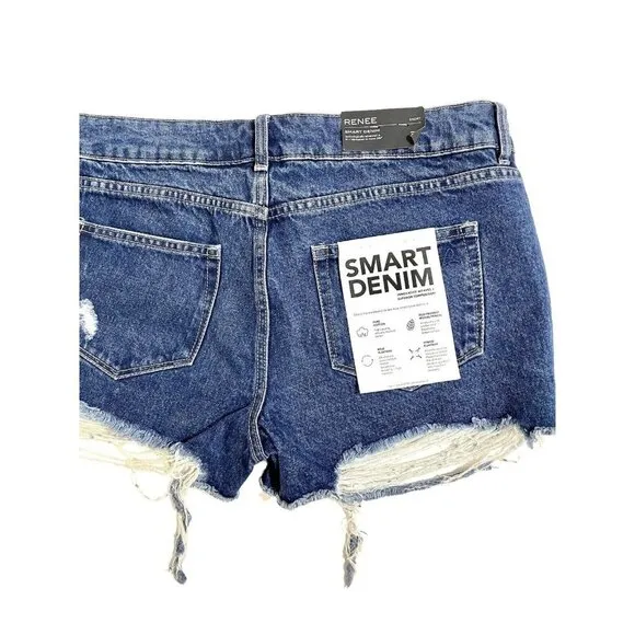 DL1961 Renee Cut Off Short Raw Hem Denim Low Rise Destructed Sz 30 NWT $128