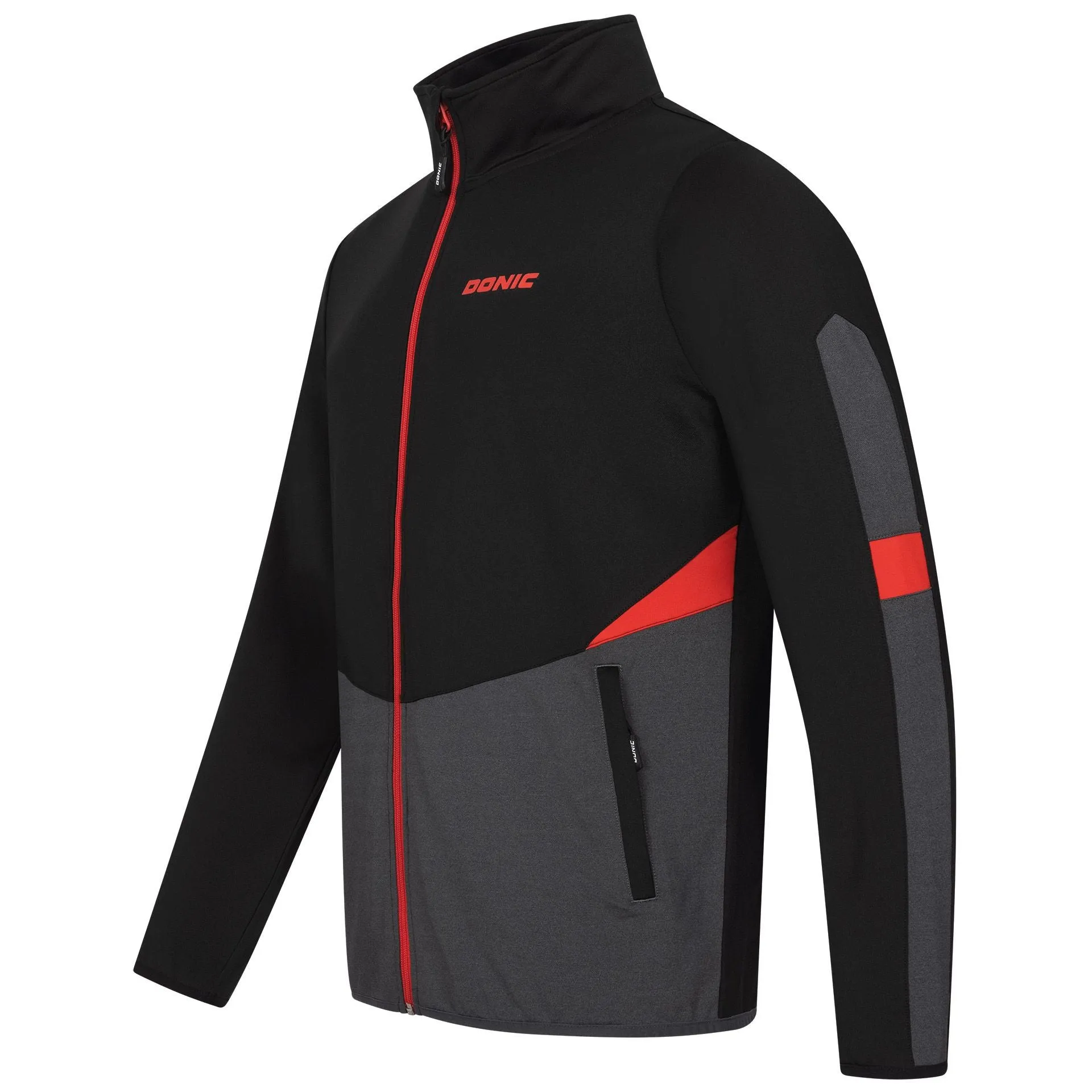 Donic Tracksuitjacket Trail Junior black/anthracite/red
