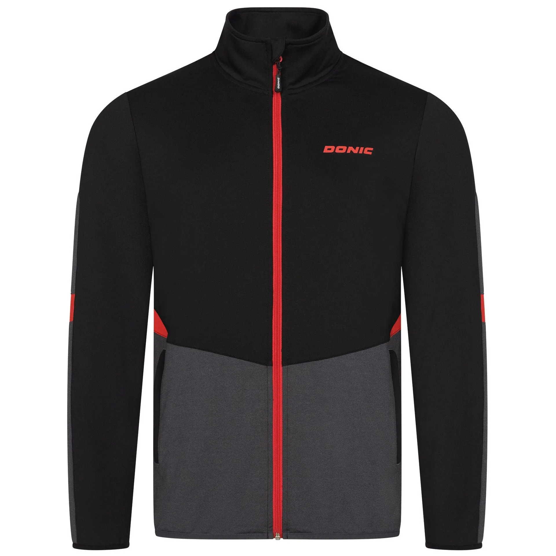 Donic Tracksuitjacket Trail Junior black/anthracite/red