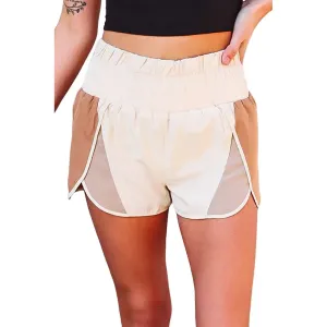 Doodle High-Waist Contrast Split Running Shorts