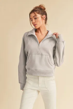 Dove Funnel Neck Half Zip