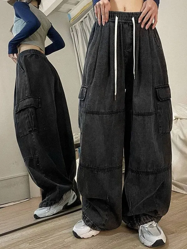 Dunkle Vintage Punk Baggy Cargo Jeans