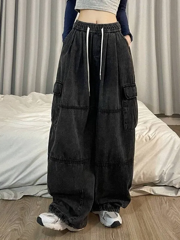 Dunkle Vintage Punk Baggy Cargo Jeans