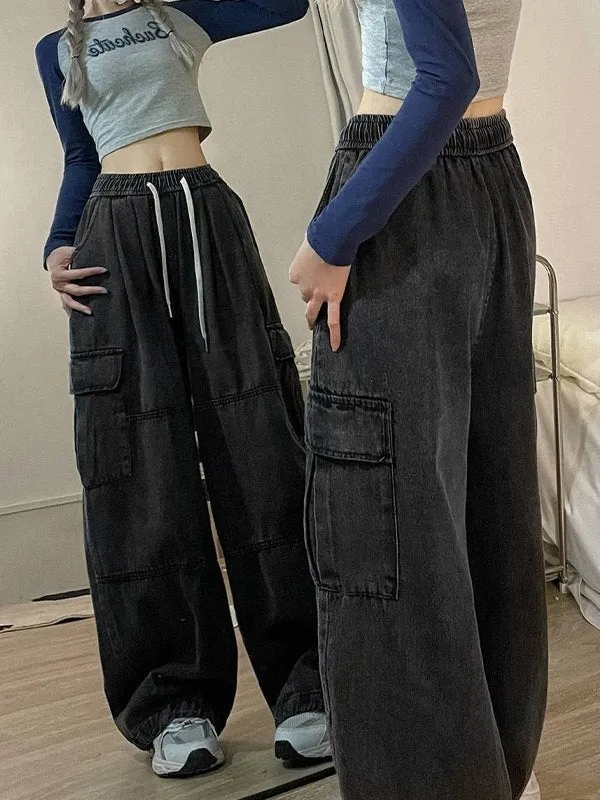 Dunkle Vintage Punk Baggy Cargo Jeans
