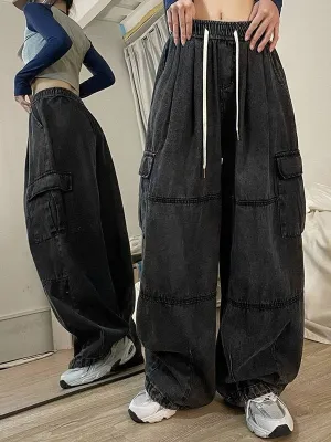 Dunkle Vintage Punk Baggy Cargo Jeans