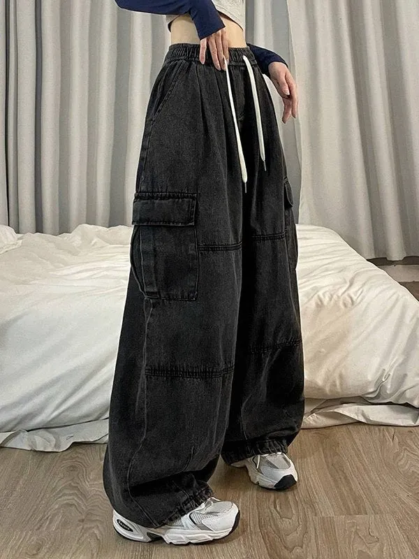 Dunkle Vintage Punk Baggy Cargo Jeans