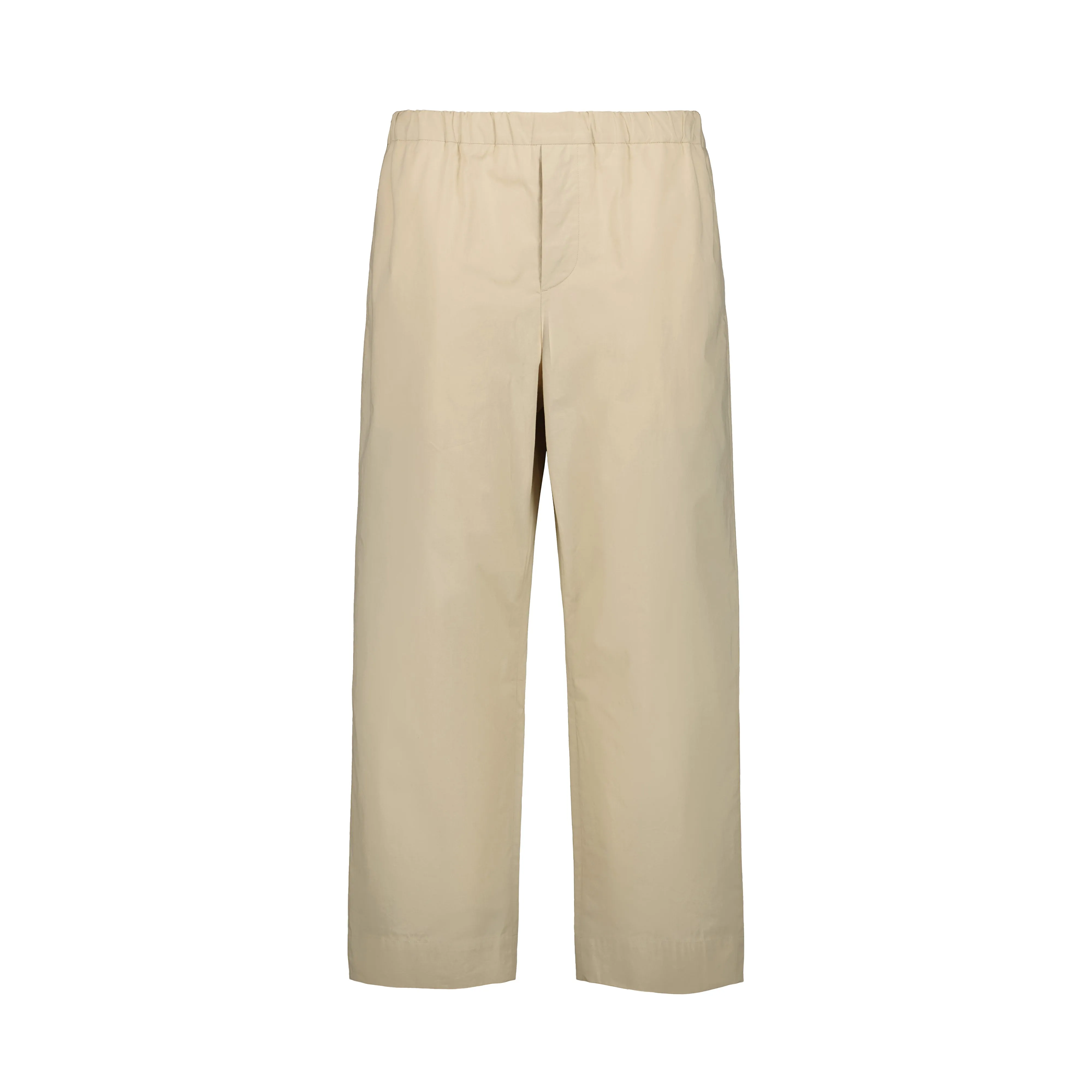 Ed Unlined Cotton Drawstring Trousers Beige