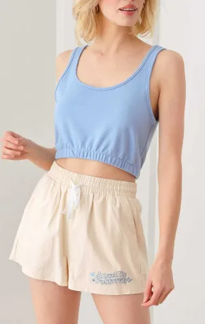 Elastic Waist Crop Top