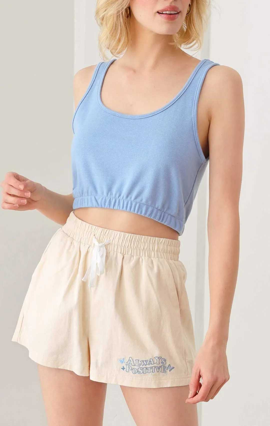 Elastic Waist Crop Top