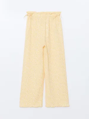 Elastic Waist Floral Girls Tracksuit Bottoms