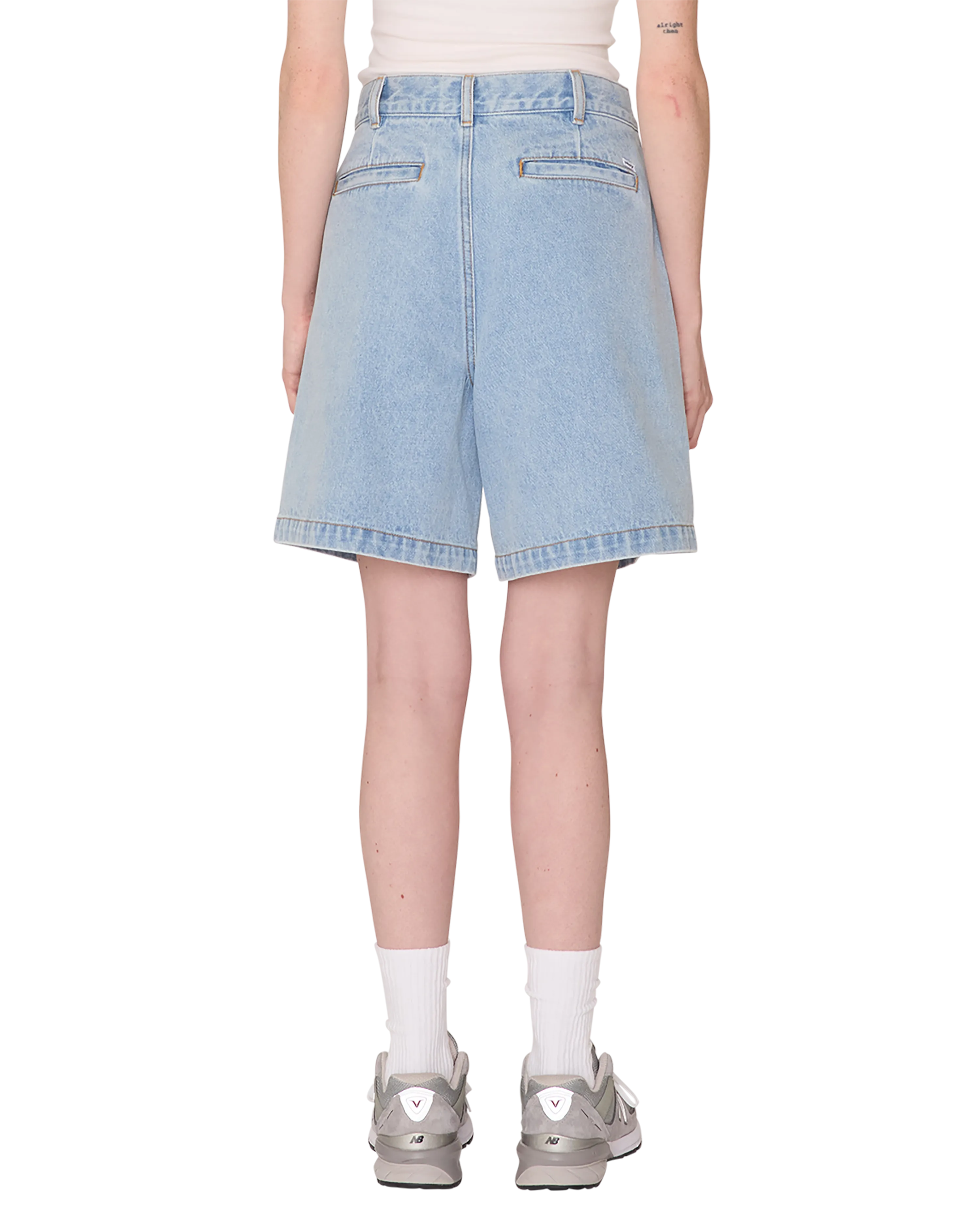 ELI II DENIM PLEATED SHORT