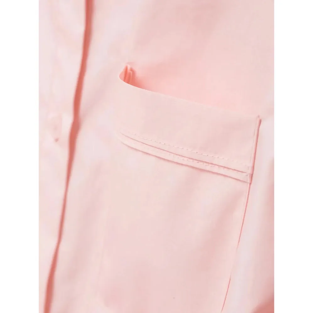 Embroidered Polo Neck Long Sleeve Office Casual Blouse