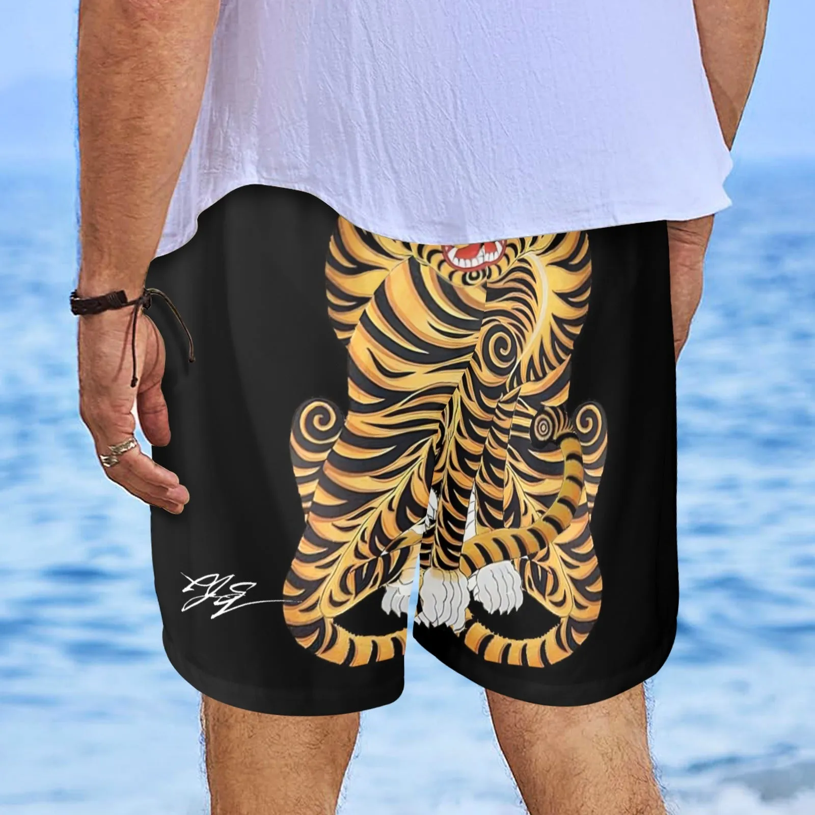 Entanglement Men's Elastic Beach Shorts