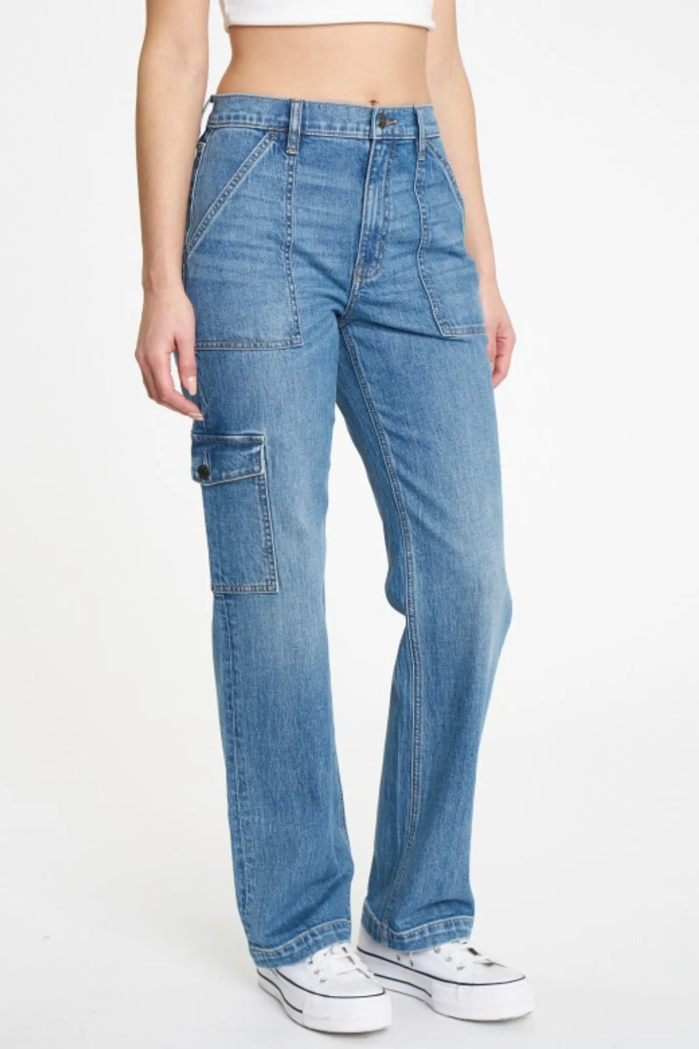 Eunina Codi Dad Jeans in Tulle