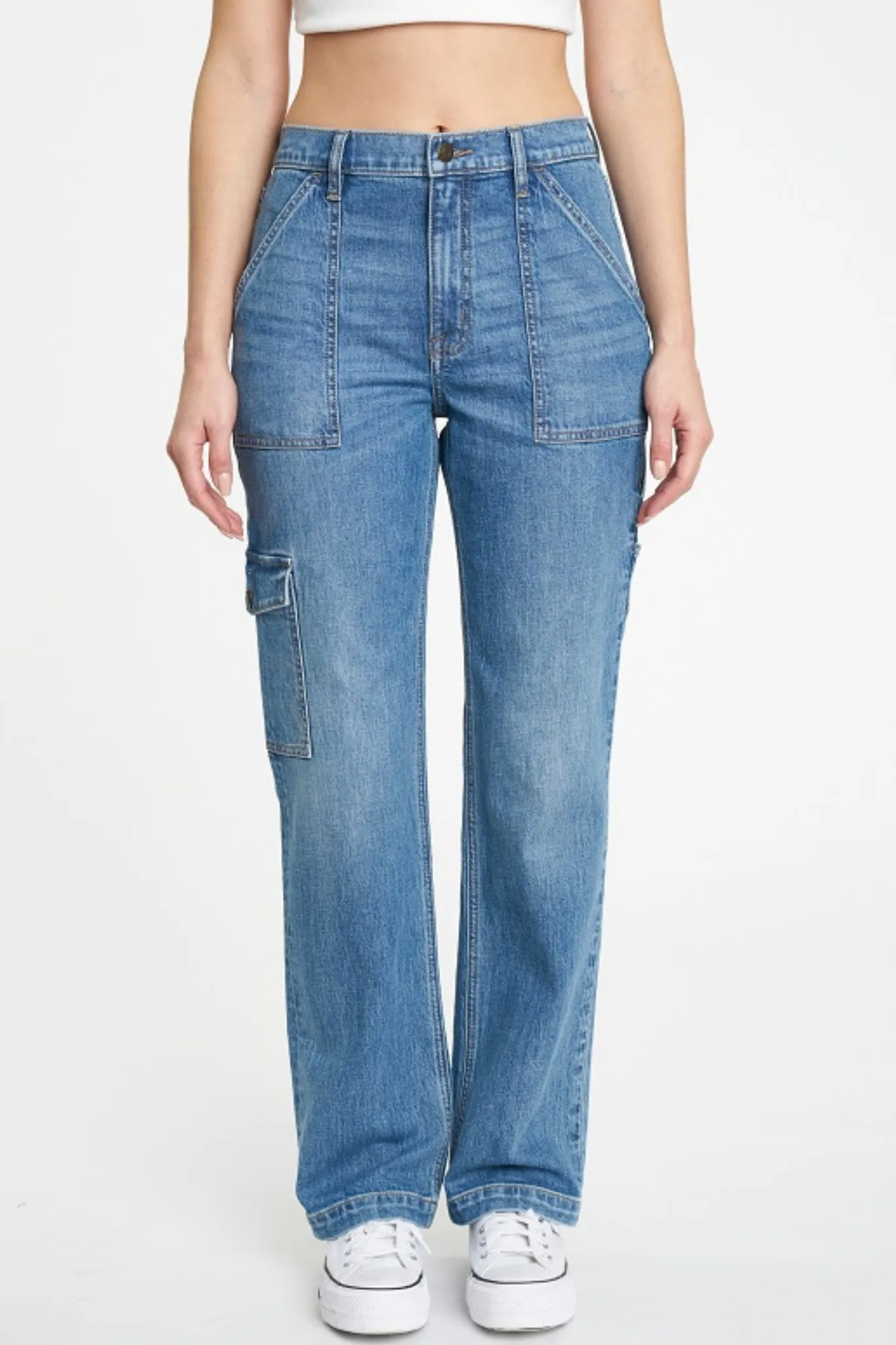 Eunina Codi Dad Jeans in Tulle