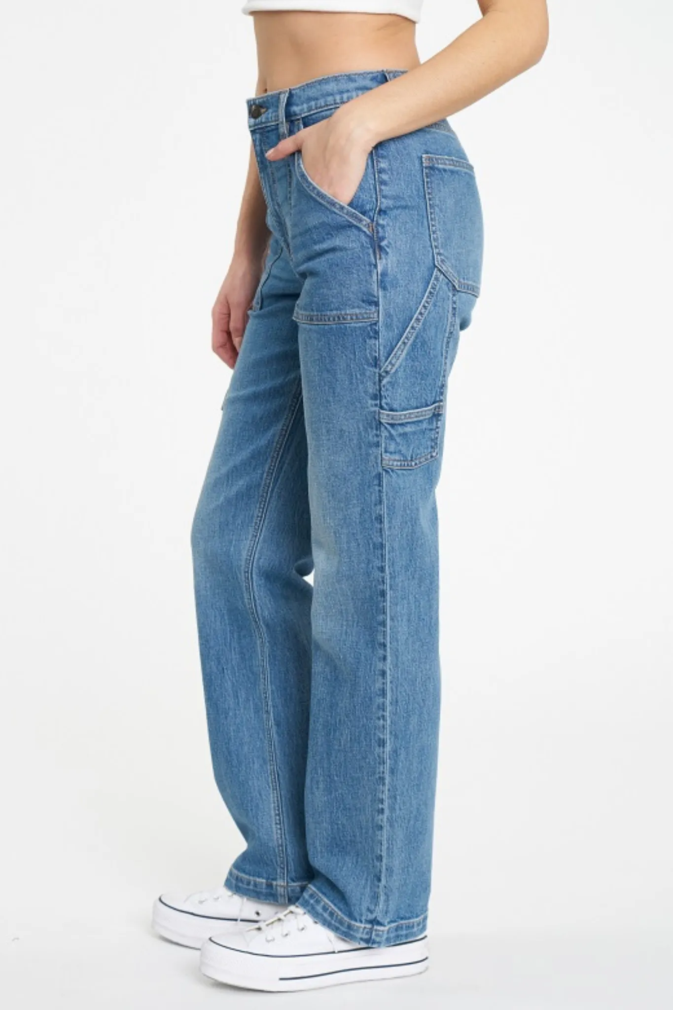 Eunina Codi Dad Jeans in Tulle