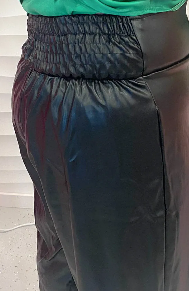 Fay Faux Leather Pants - Black