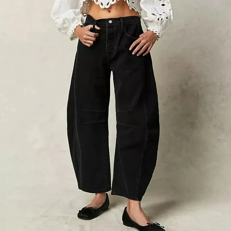 Fjorella Cropped Baggy Denim Jeans