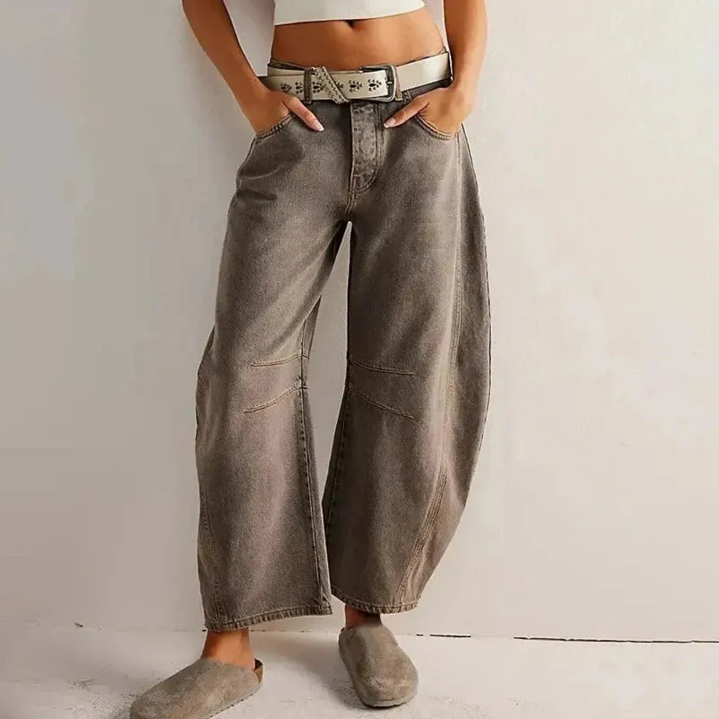 Fjorella Cropped Baggy Denim Jeans