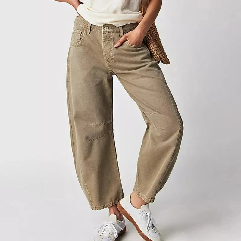 Fjorella Cropped Baggy Denim Jeans