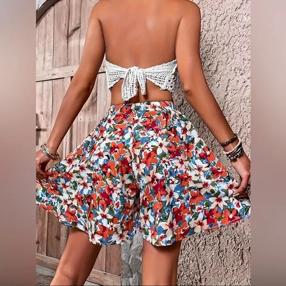 Floral - Boho - Ruffle Shorts