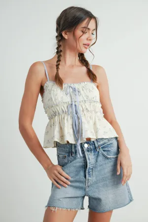 FLORAL RUFFLE TOP