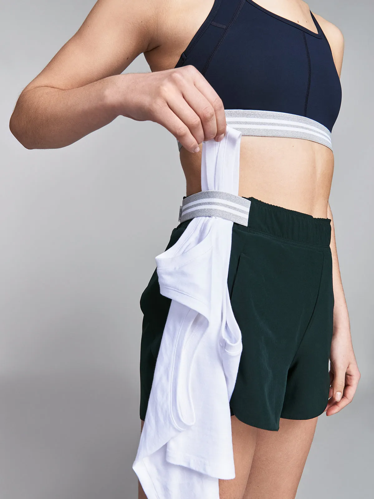 FLY RUN Recycled Short Dark Green