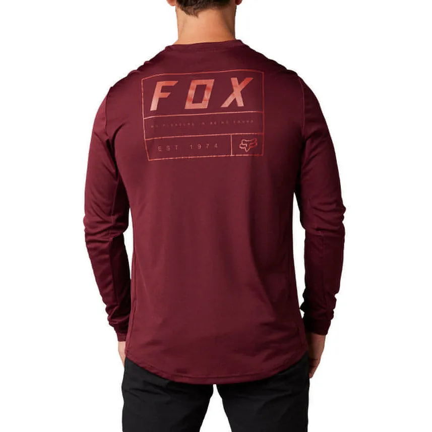 Fox Ranger Swath Long Sleeve Mens Cycling Jersey - Red