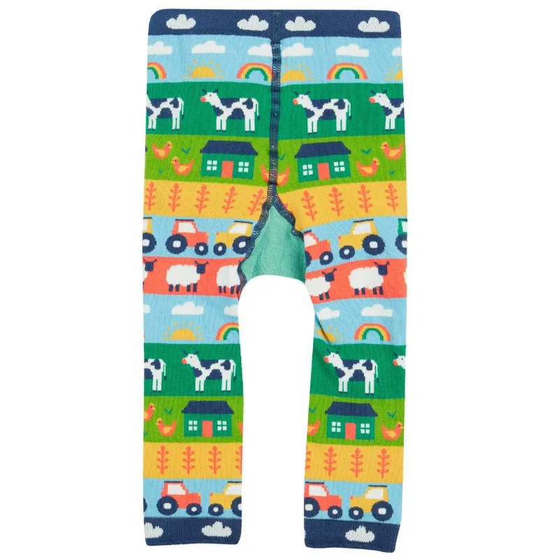 Frugi Little Knitted Leggings - Farm Fair Isle/Tractor