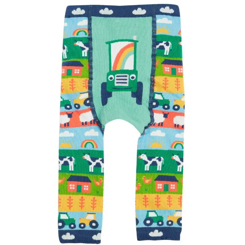 Frugi Little Knitted Leggings - Farm Fair Isle/Tractor